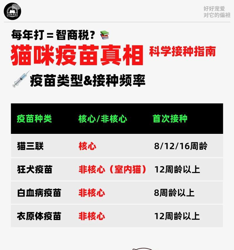小猫疫苗接种时间表（探秘小猫疫苗接种的关键时间节点）