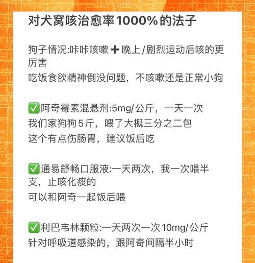 狗狗咳嗽的原因及有效治疗方法（了解狗狗咳嗽的种类与症状，提供相应的治疗建议）